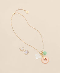 Women Gold-Tone Stud Earrings & Charm Necklace Set - Brooks Brothers sale