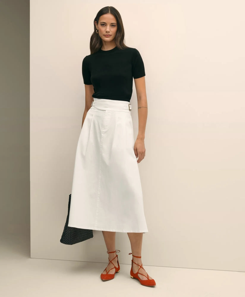 Women Gurkha Pleated Skirt in Cotton Blend - Brooks Brothers On sale