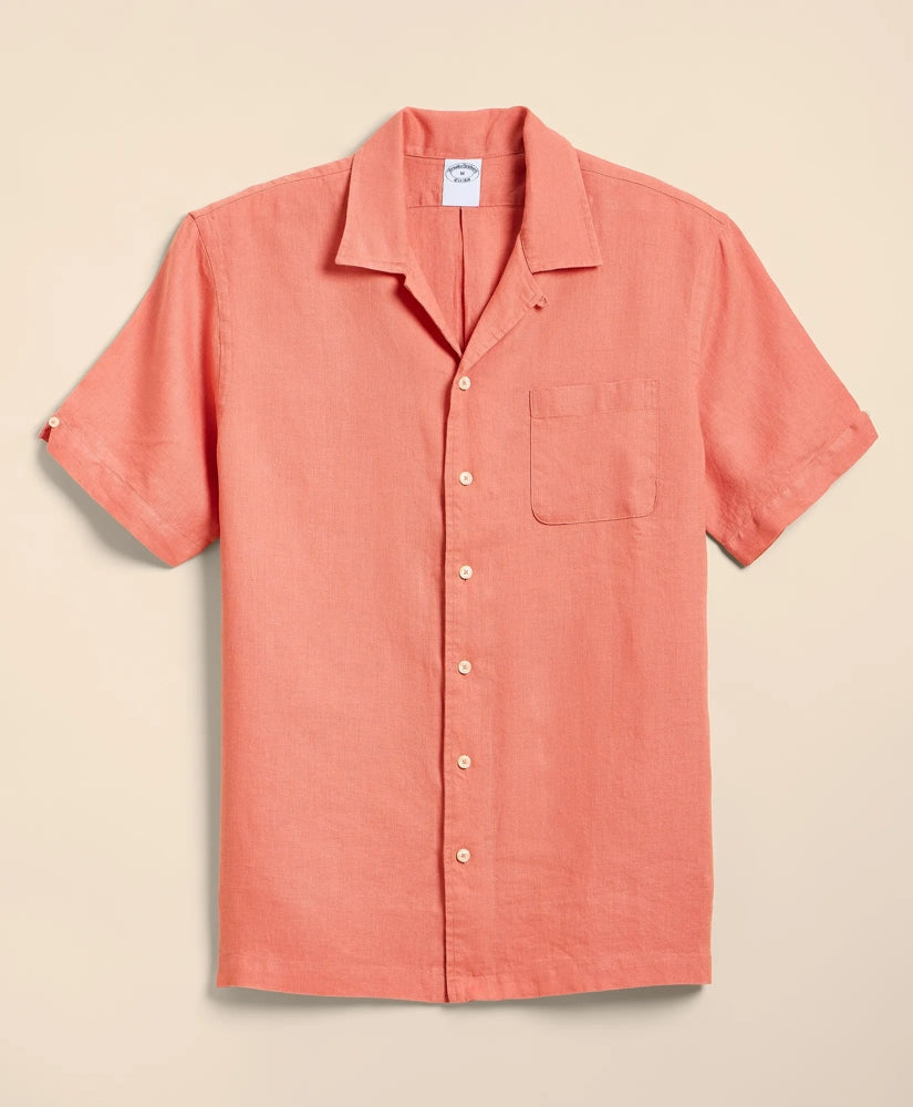 Shirts Irish Linen Camp Collar, Short-Sleeve Shirt - Brooks Brothers Gift