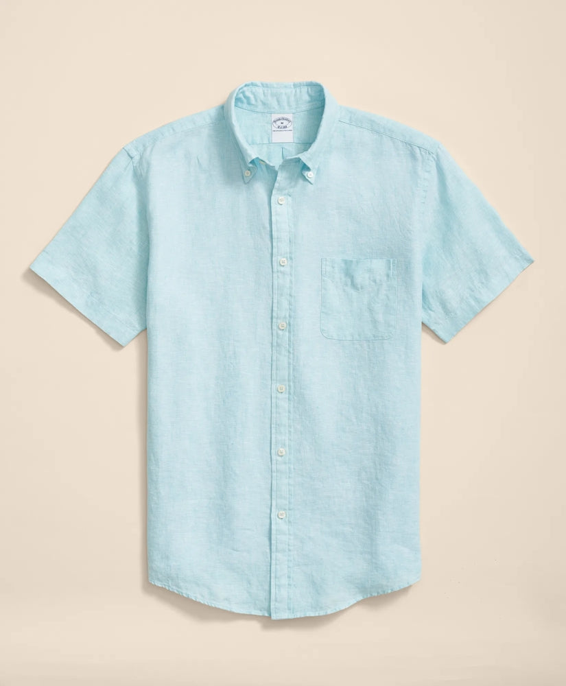 Shirts Irish Linen Short-Sleeve Sport Shirt - Brooks Brothers