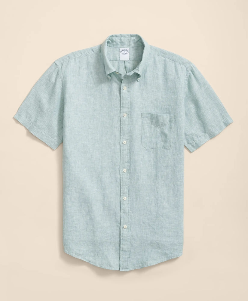 Shirts Irish Linen Short-Sleeve Sport Shirt - Brooks Brothers