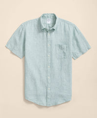 Shirts Irish Linen Short-Sleeve Sport Shirt - Brooks Brothers