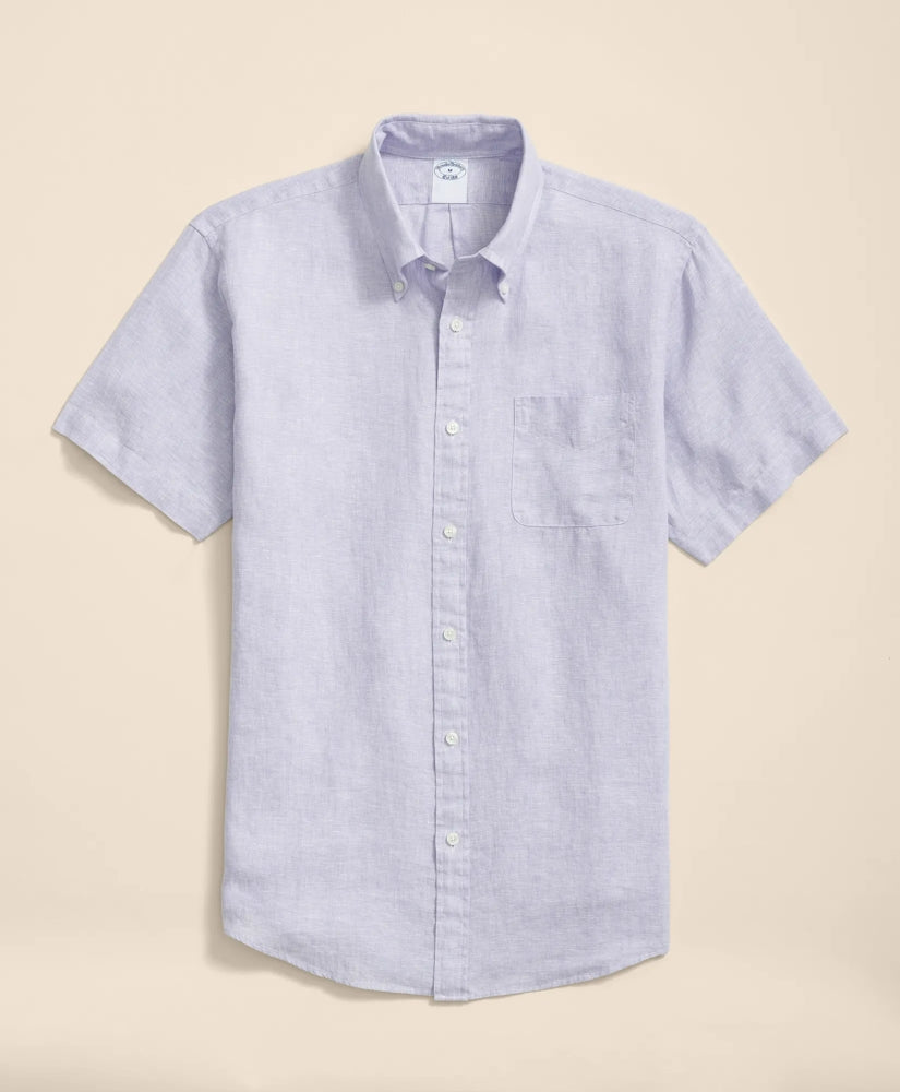 Shirts Irish Linen Short-Sleeve Sport Shirt - Brooks Brothers
