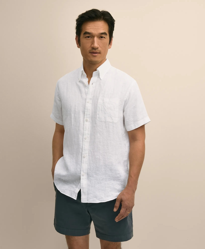 Shirts Irish Linen Short-Sleeve Sport Shirt - Brooks Brothers