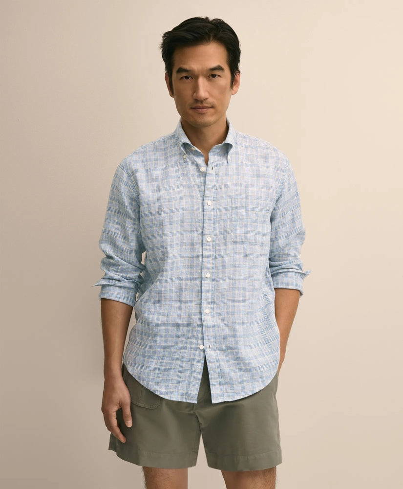 Men Irish Linen Sport Shirt - Brooks Brothers Discount