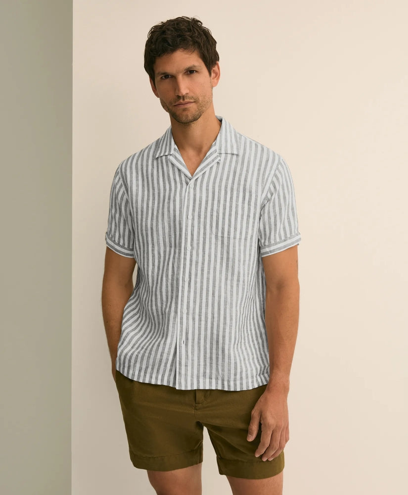 Shirts Irish Linen Short-Sleeve Camp Collar Sport Shirt - Brooks Brothers For sale