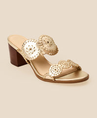 Women Jack Rogers Lauren Mid-Heel Leather Sandals - Brooks Brothers Near me