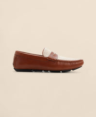 Men Leather Driving Moccasins - Brooks Brothers Outlet