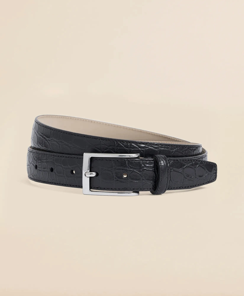 Men Leather Embossed Belt - Brooks Brothers For sale