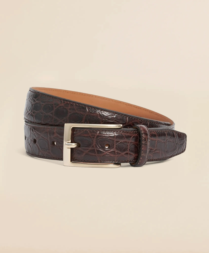 Men Leather Embossed Belt - Brooks Brothers For sale