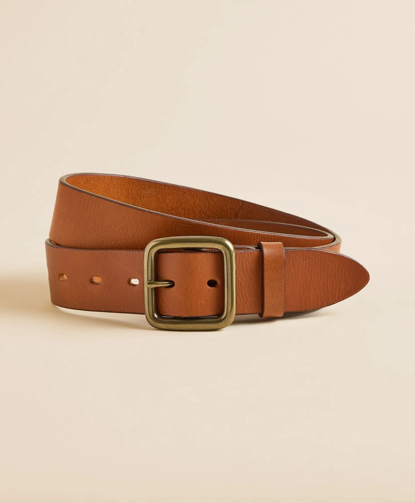 Men Leather Square Buckle Belt
