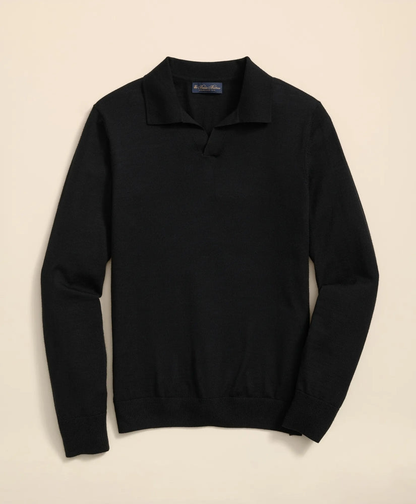 Sale Lightweight Luxe All-Season Sweater, Johnny Collar - Brooks Brothers US