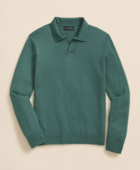 Sale Lightweight Luxe All-Season Sweater, Johnny Collar - Brooks Brothers US