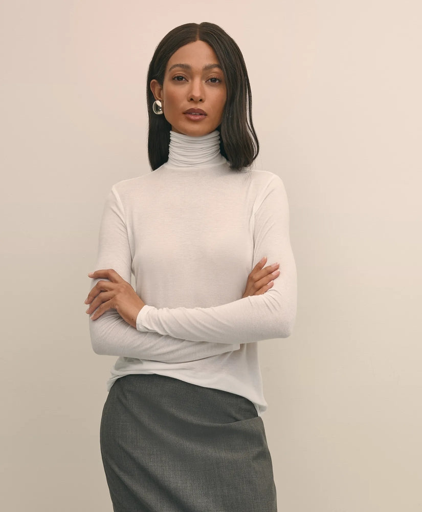 Women Lightweight Modal Cashmere Turtleneck - Brooks Brothers Gift