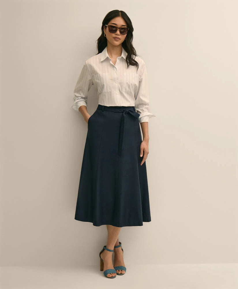 Women Linen-Blend Belted A-Line Skirt - Brooks Brothers Near me