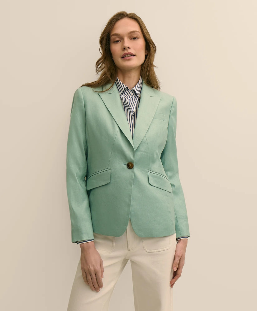 Women Linen Blend Jacket - Brooks Brothers sale