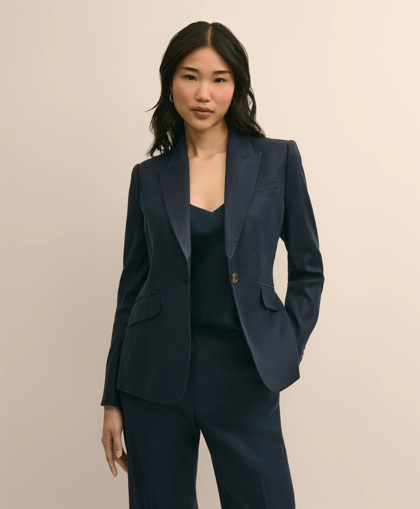 Women Linen Blend Jacket - Brooks Brothers sale