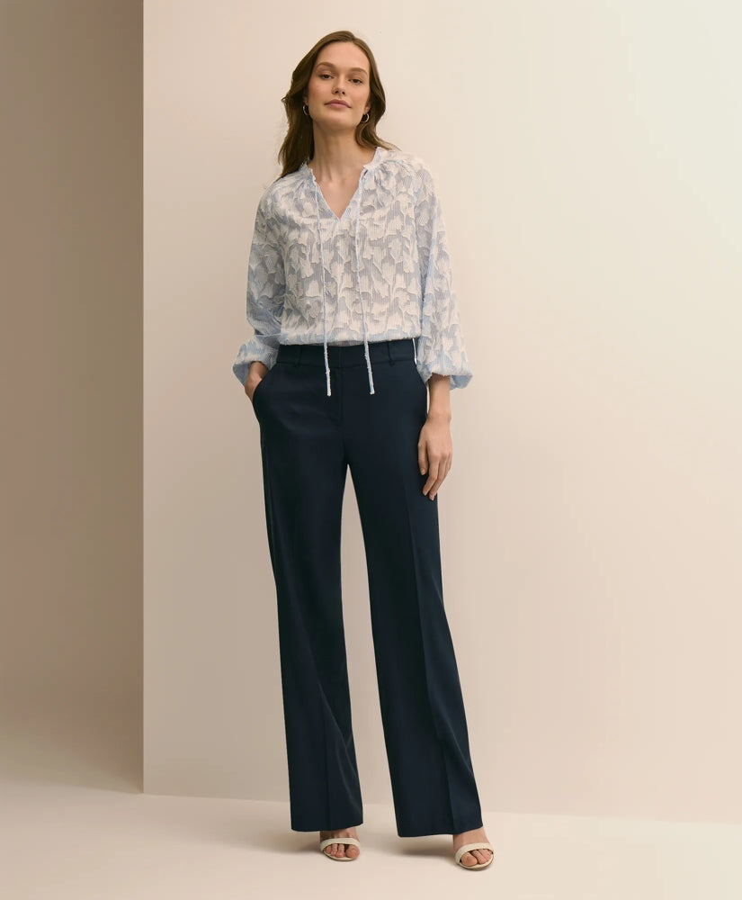 Women Linen-Blend Wide-Leg Pants - Brooks Brothers US