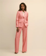 Women Linen-Blend Wide-Leg Pants - Brooks Brothers US