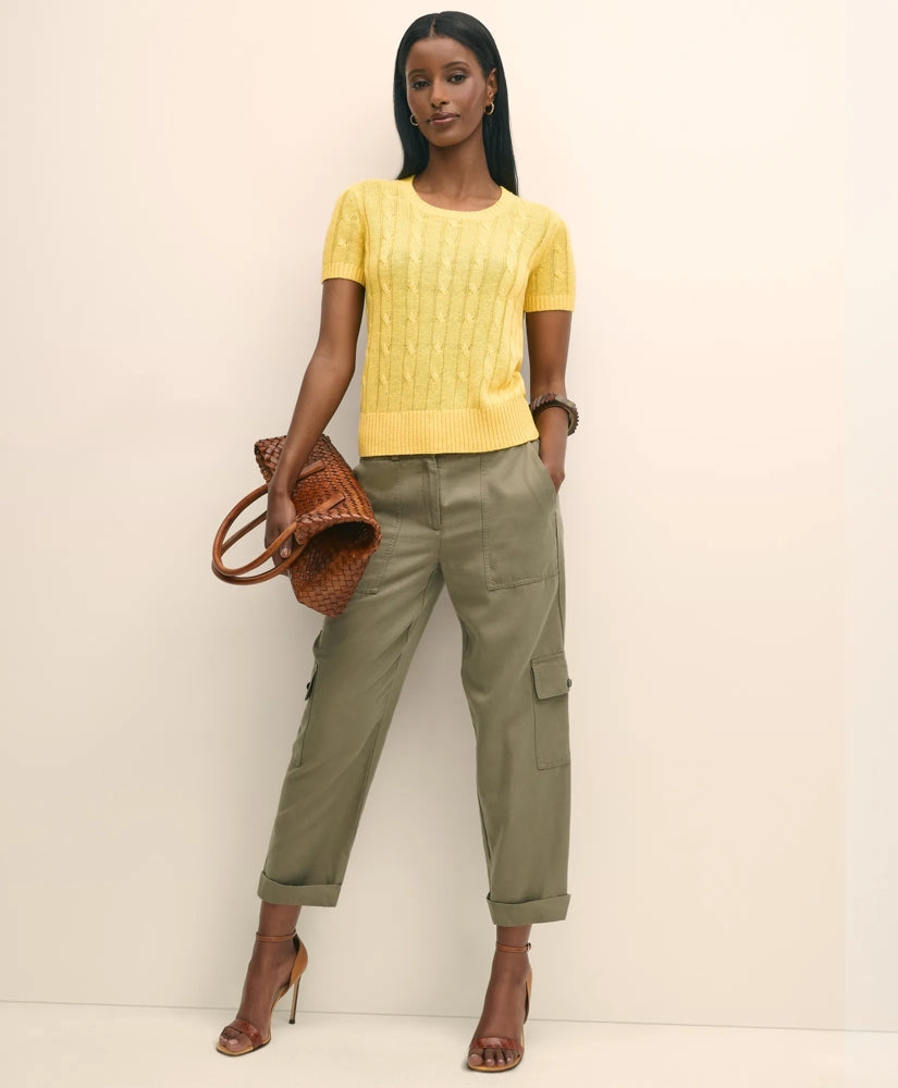 Sale Linen Cable Short-Sleeve Shell - Brooks Brothers For sale