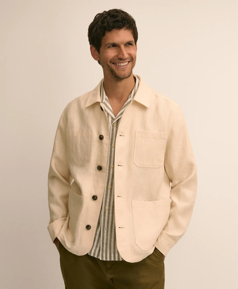 Men Linen Chore Coat - Brooks Brothers Gift