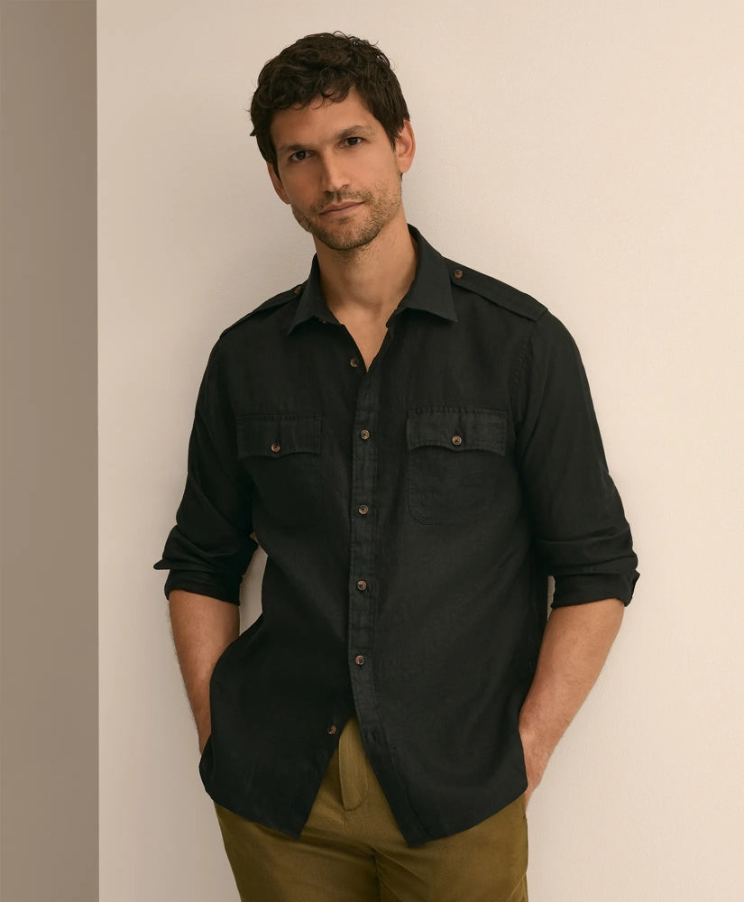 Shirts Linen Military Sport Shirt - Brooks Brothers Near me