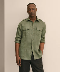 Shirts Linen Military Sport Shirt - Brooks Brothers Near me