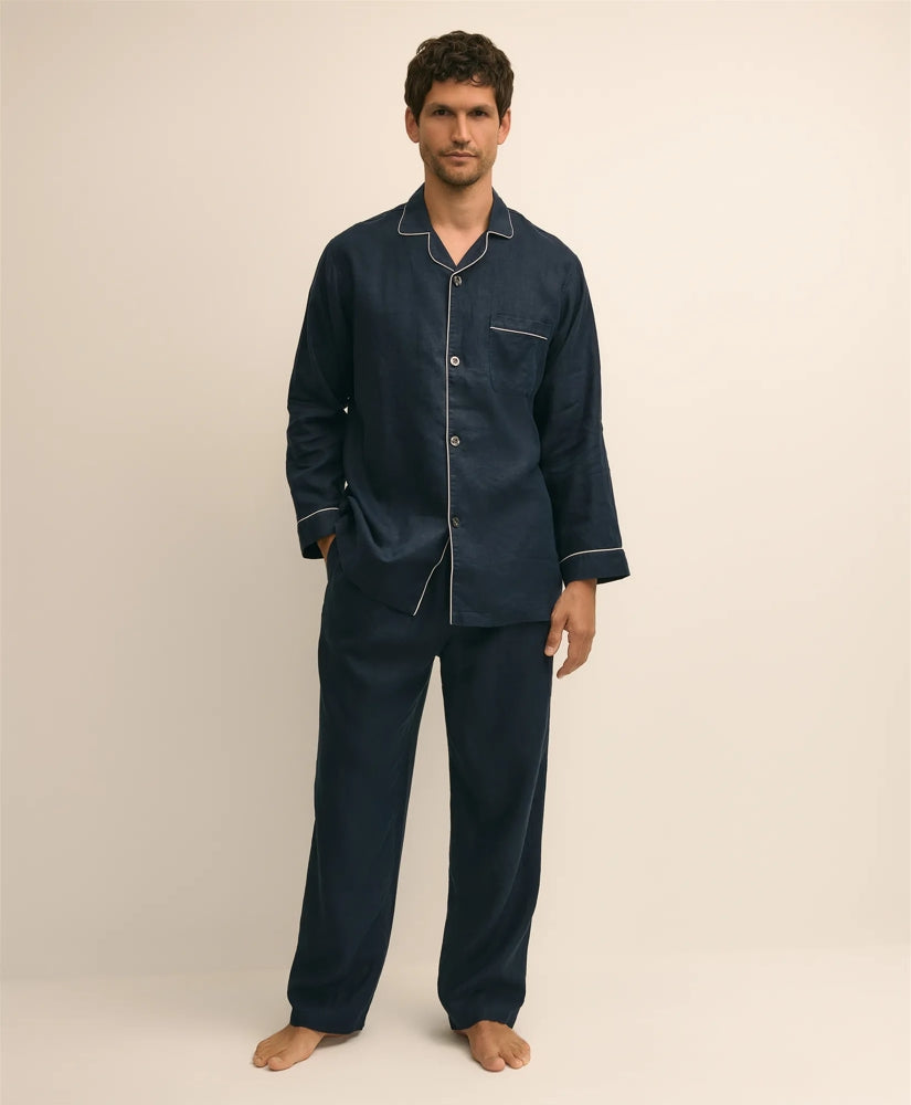 Men Linen Pajama Set - Brooks Brothers Discount