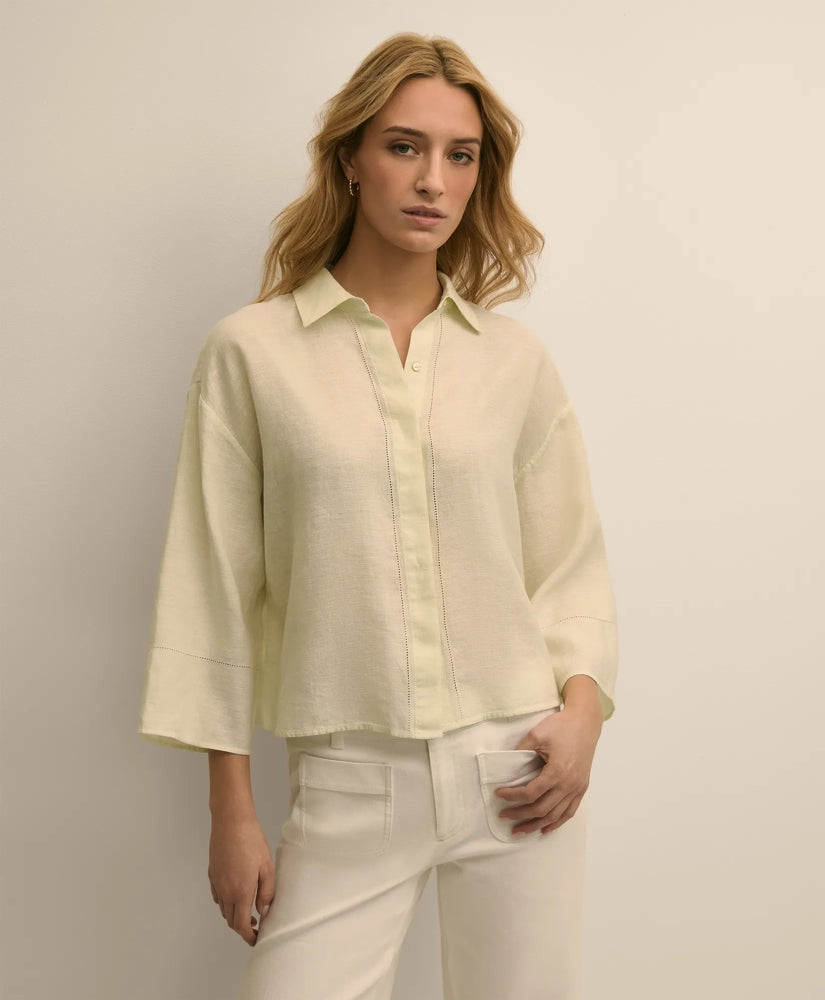 Shirts Linen Relaxed Bell-Sleeve Cropped Shirt - Brooks Brothers Discount