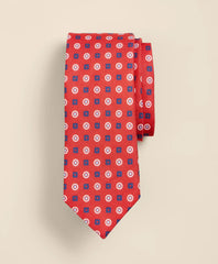 Men Linen-Silk Circle Foulard Tie - Brooks Brothers Outlet