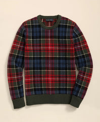 Sale Merino Wool Archive Plaid Intarsia Sweater - Brooks Brothers