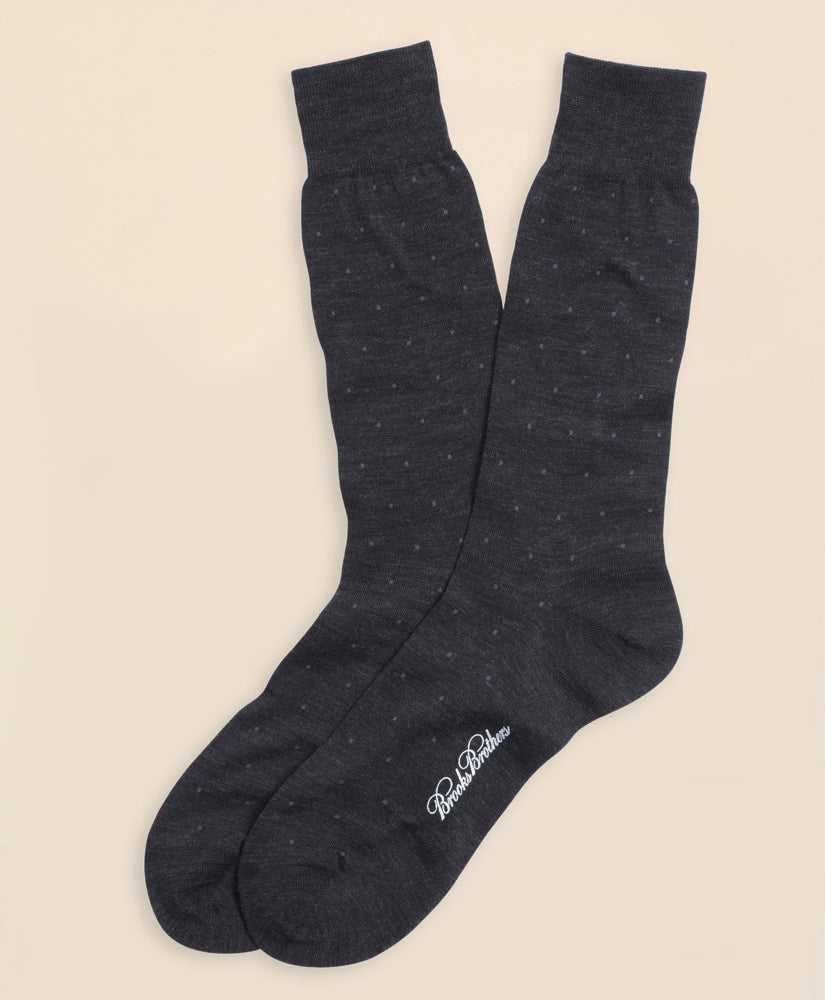 Men Merino Wool Big Dot Crew Socks - Brooks Brothers Discount