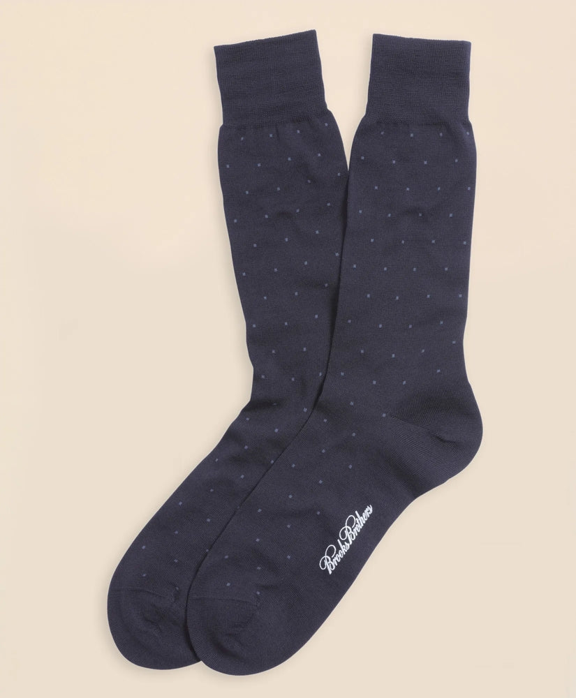 Men Merino Wool Big Dot Crew Socks - Brooks Brothers Discount