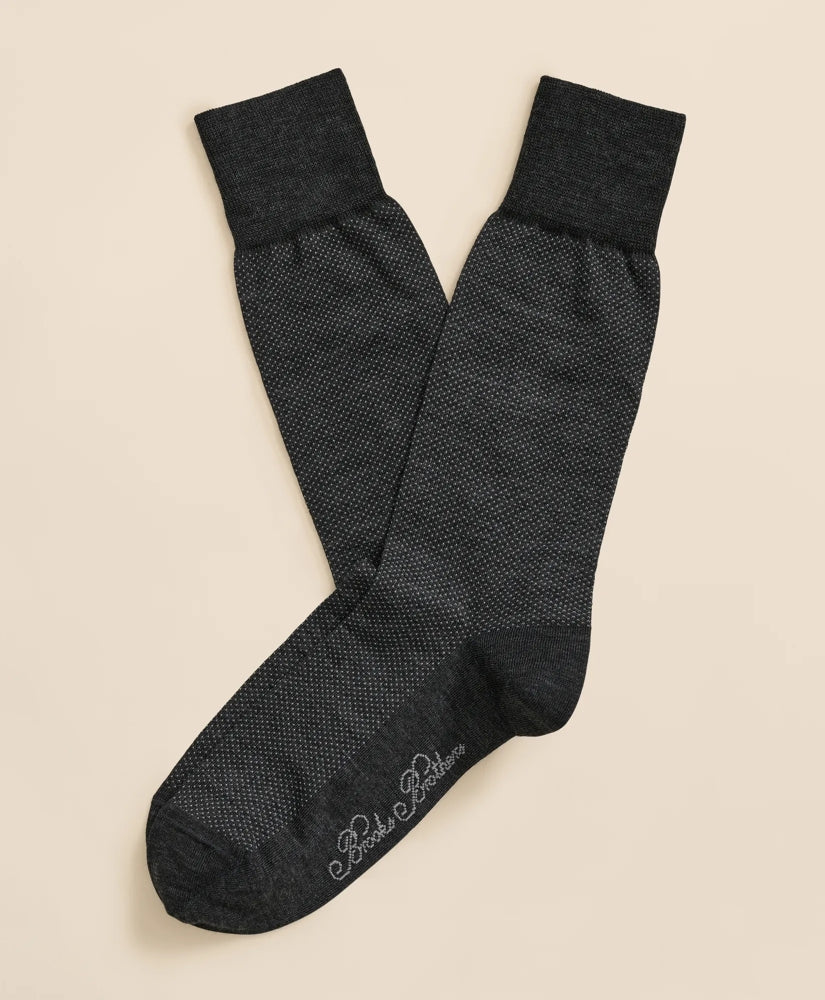 Men Merino-Wool-Blend Mini Dot Socks - Brooks Brothers Discount