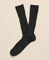 Men Merino Wool Blend Ribbed Socks