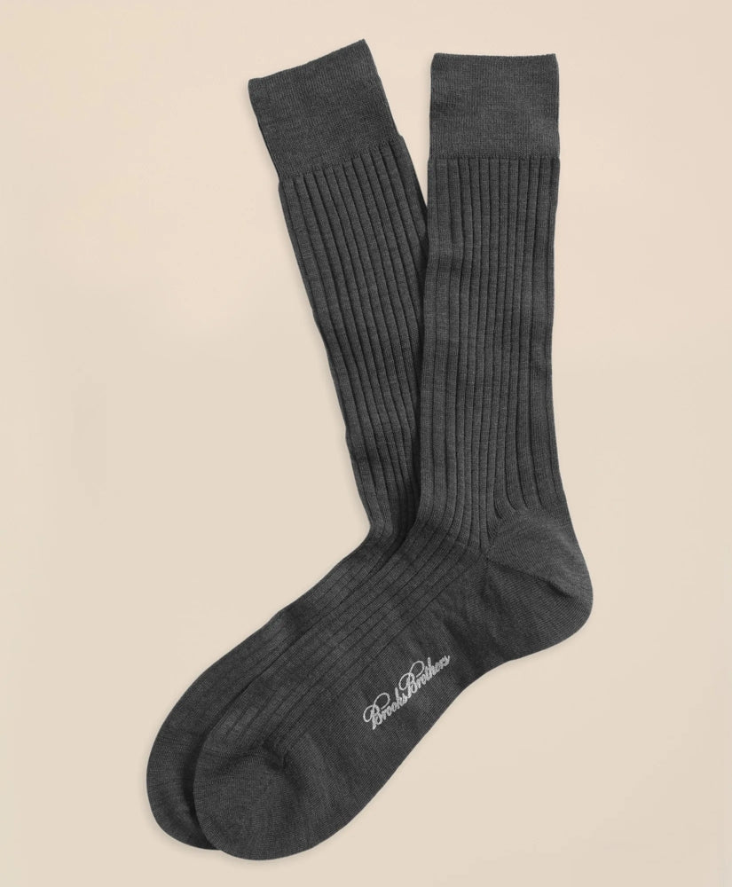 Men Merino Wool Ribbed Crew Socks - Brooks Brothers On sale
