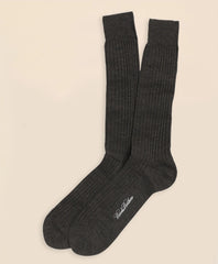 Men Merino Wool Ribbed Crew Socks - Brooks Brothers On sale