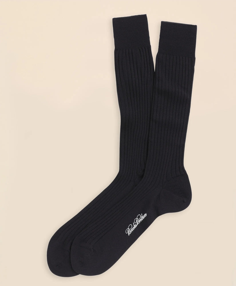 Men Merino Wool Ribbed Crew Socks - Brooks Brothers On sale