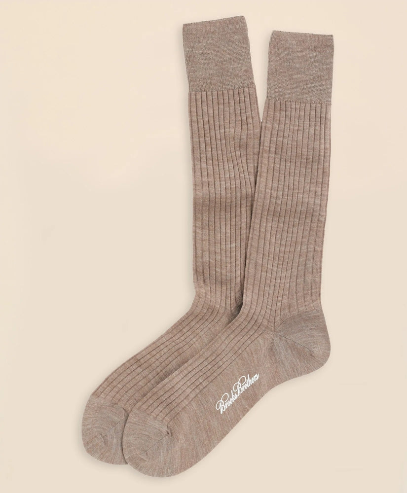 Men Merino Wool Ribbed Crew Socks - Brooks Brothers On sale