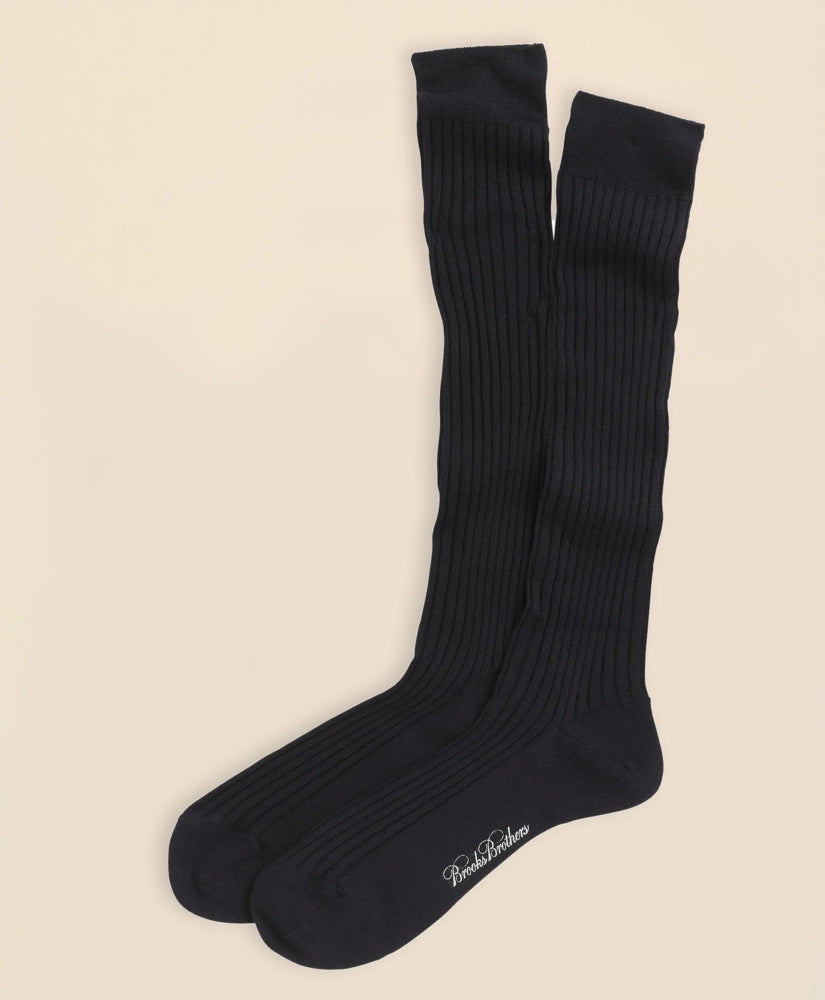 Men Merino Wool Ribbed Over-the-Calf Socks - Brooks Brothers Online