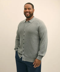 Sale Mini-Cable Knit Polo Cardigan, Big & Tall - Brooks Brothers Gift