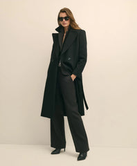 Women Notch Collar Coat in Water-Repellent Brushed-Twill Wool - Brooks Brothers Discount