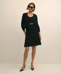Sale Cotton-Viscose Blend Fluted Lace Skirt - Brooks Brothers Online