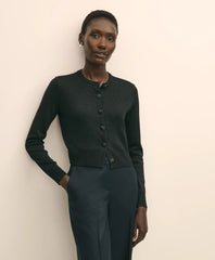 Sale Merino Wool Blend Cropped Shimmer Cardigan - Brooks Brothers For sale