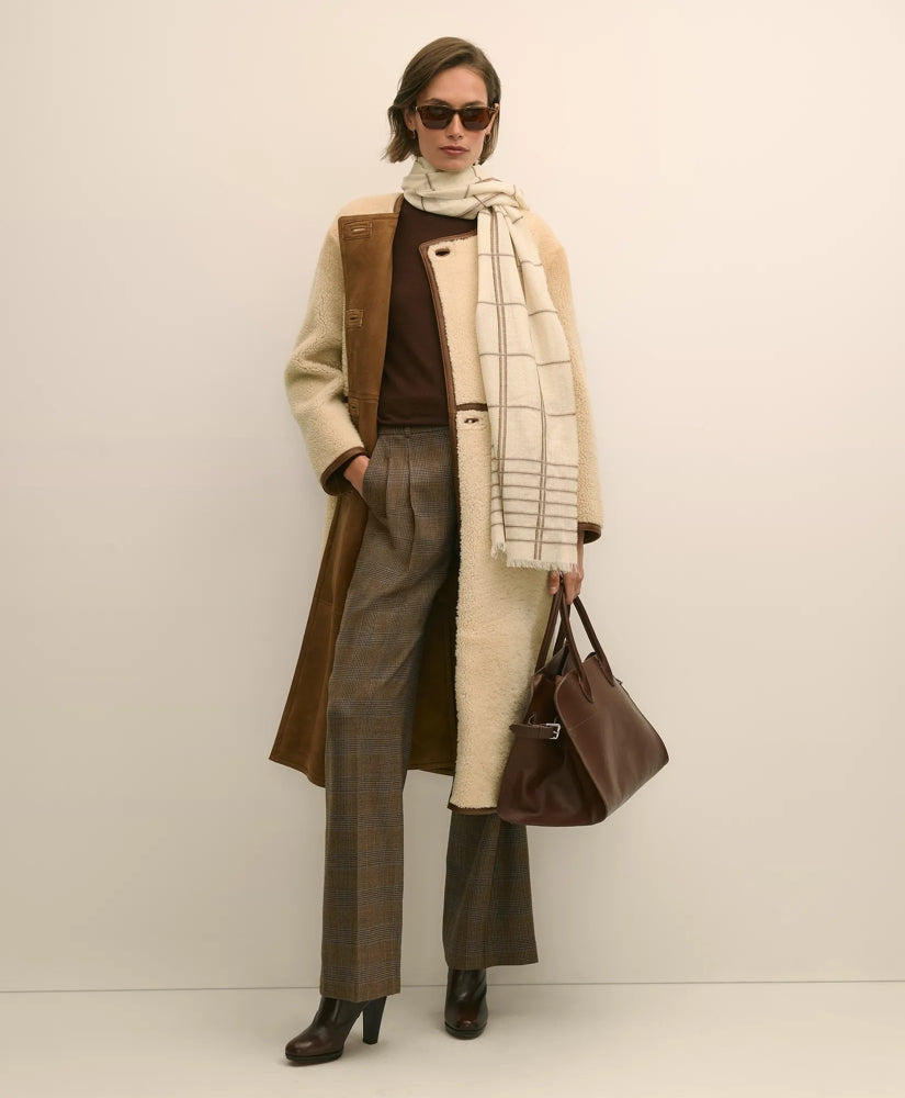 Sale Double-Breasted Shearling Coat