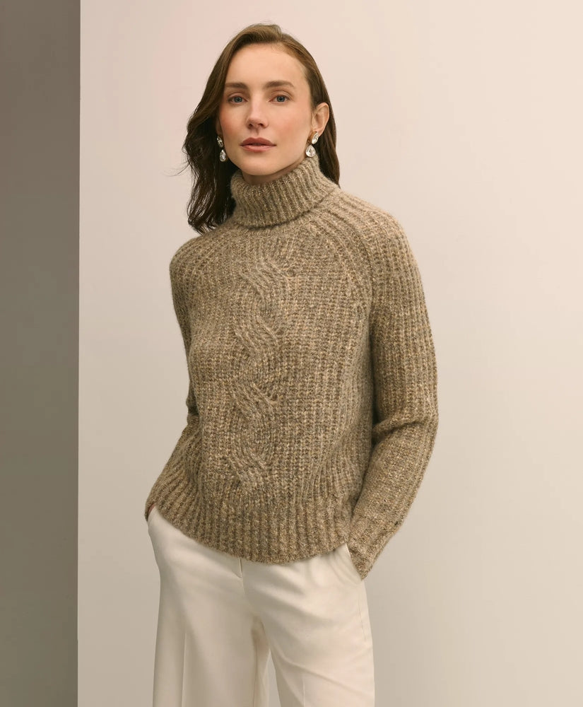 Sale Alpaca-Wool Blend Relaxed Shimmer Turtleneck Sweater - Brooks Brothers Discount