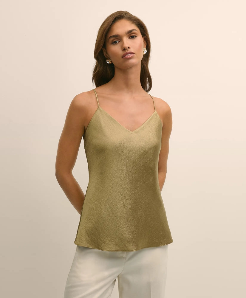 Sale Viscose Bronze-Gold V-Neck Camisole - Brooks Brothers On sale