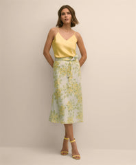 Women Linen A-Line Waist-Tie Skirt - Brooks Brothers