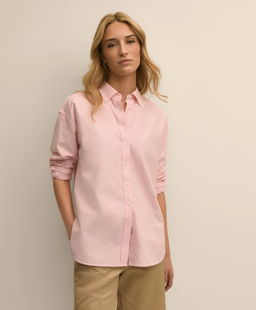 Women Oversized Cotton Oxford Shirt - Brooks Brothers Discount