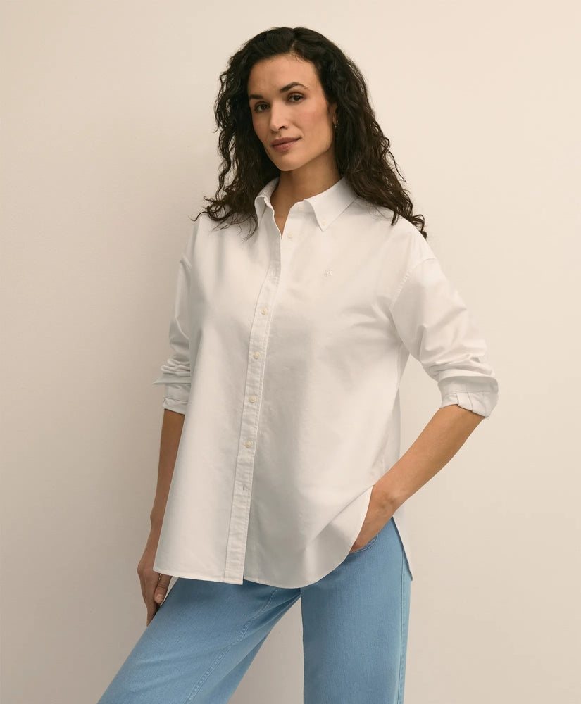 Women Oversized Cotton Oxford Shirt - Brooks Brothers Discount